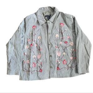 Embroidered Floral Gray Jacket
